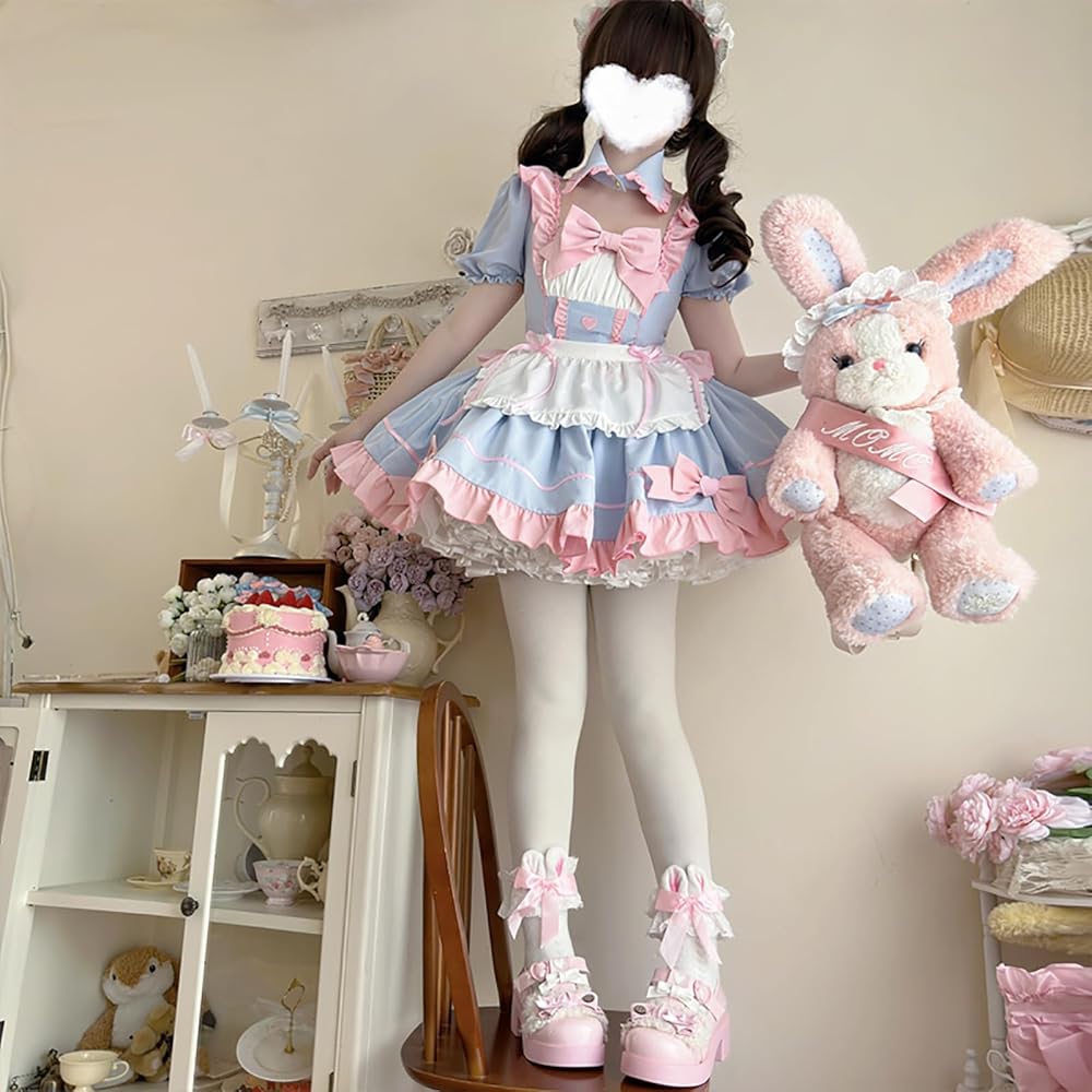 新品 5L ワンピース メイド ロリータ リボンハートメイドワンピース♡ まとめ買い】【送料無料】リボンハートメイドワンピース